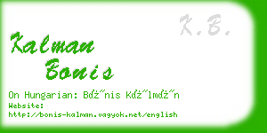 kalman bonis business card